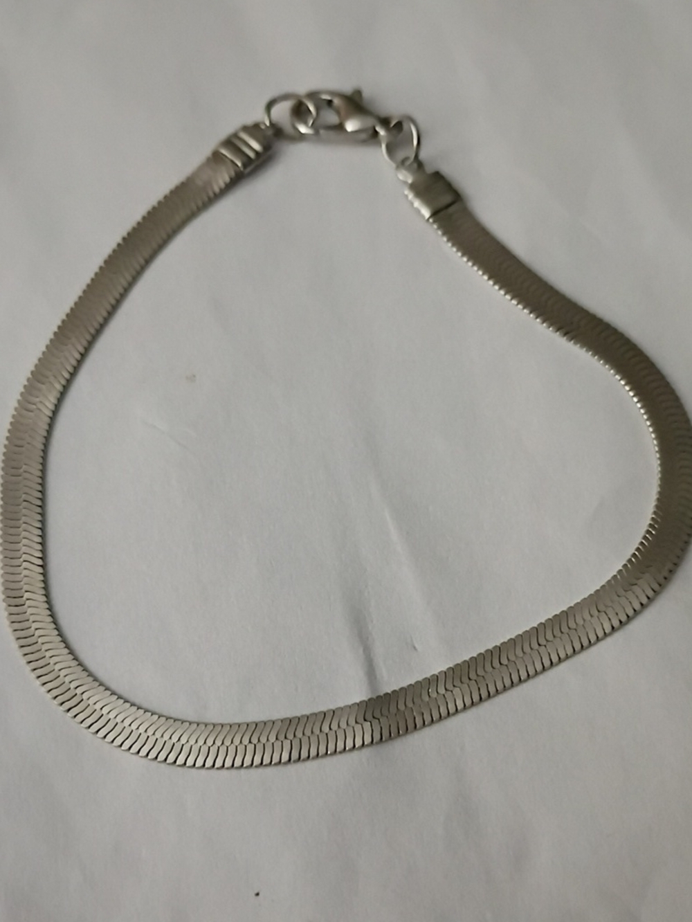 Silver-Tone Herringbone Chain Necklace - Elegant Mens Jewelry